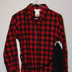 Bonnie Jean Christmas Girl's Shirt Dress, Belt & Infinity Scarf (NWT/Size 12)